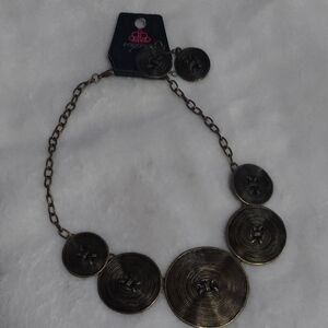 6/$10 Paparazzi Bronze Circular Necklace Set